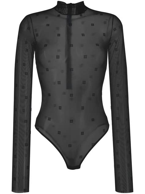 givenchy black sheer bodysuit.